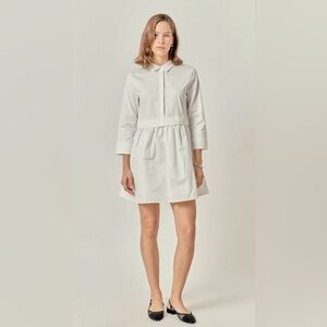 English Factory Mini Shirt Dress White Size Medium NWT